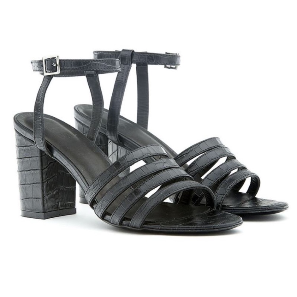 LMS The Brand Nancy Black Snake Embossed Heel 40